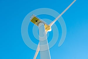 Wind generator on a blue sky background.Wind renewable energy. blades of wind generators. Alternative energy sources