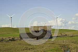 Wind generator and dilapidated barn