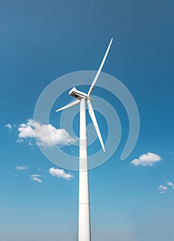 Wind generator of electricity from three blades