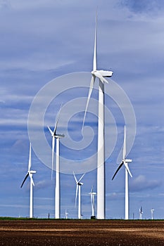 Wind generator on farm land in Texas