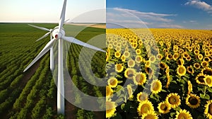 Wind generator in the field, electrical installation or windmill for short, windmill