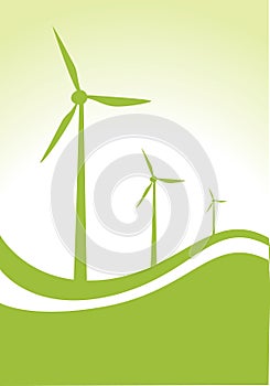 Wind generator Silhouette in light green