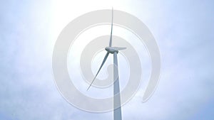 Wind generator. Wind turbine generating wind power