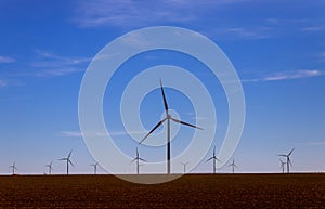 Wind generators at electric farm on Texas
