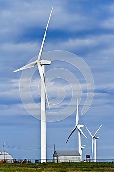 Wind generators and farm shed