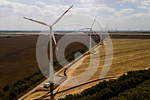 wind generators in the field - green electric power