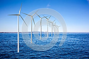 Wind generators turbines in sea