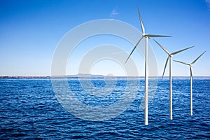 Wind generators turbines in sea