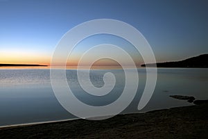 Wind Gust across Water at Sunset in Thunder Beach, Ontario