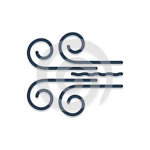 Color illustration icon for Wind, air and atmosphere