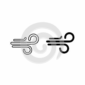 Wind Icon Set - Outline and Solid