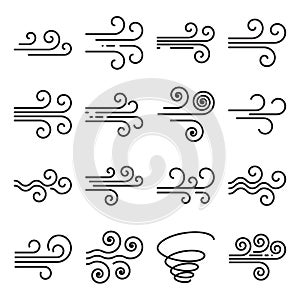 Wind icons vector