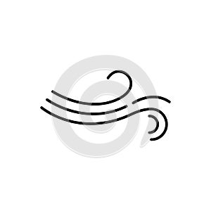 Wind line icon breeze air logo. Wind fart blow vector icon symbol motion design photo