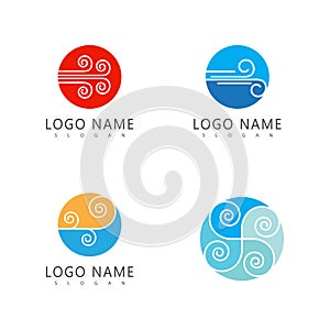 Wind logo vector symbol design