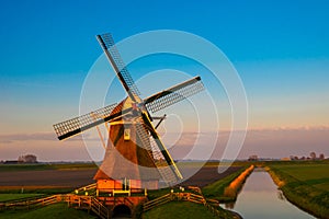 Wind mill "Goliath", located in the province of Groningen, The Netherlands