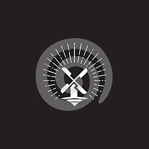 Wind mill icon logo design vector template