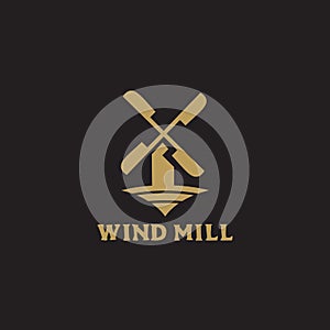 Wind mill logo design vector