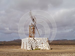 The wind mill near Puerto Lajas on Fuerteventura photo