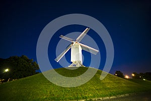 Wind mill at night