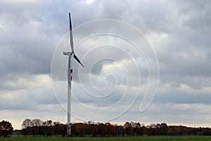 Wind mills in a alternative energy wind park in northern germany