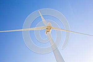 Wind mills during bright summer day