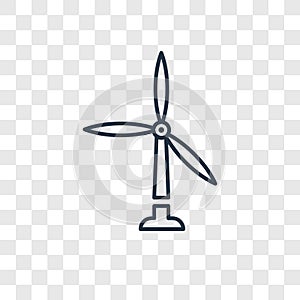 Wind mills concept vector linear icon isolated on transparent ba
