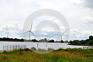 wind mills in mid Wales in UK