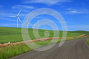 Wind mills on rolling hills