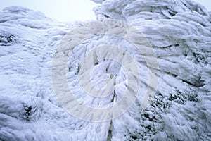 Wind painted Snow Texture Pattern on stone Background, Winter.