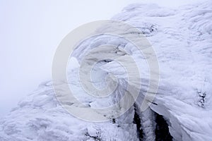 Wind painted Snow Texture Pattern on stone Background.