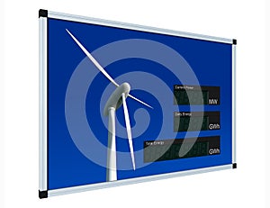 Wind power display - english (clipping path)