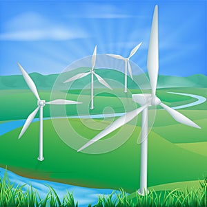Wind power energy illustration
