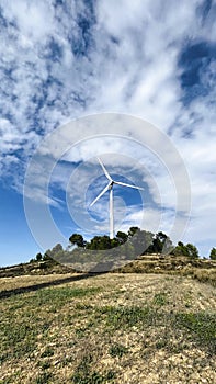 Wind power generating electricity in Catalonia