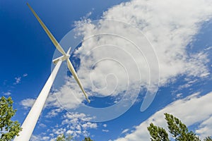 Wind power generating stations in the park