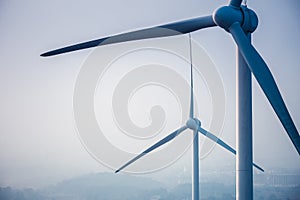 Wind power generation turbine closeup