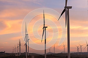 Wind power generation,Wind turbines on farmland and agricultural