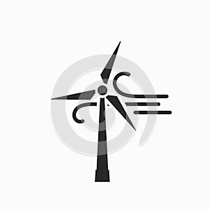 Wind power icon. eco friendly, renewable and alternative energy symbol. wind turbine vector image