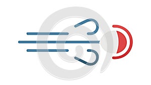 Wind Power Icon with Spinning Propeller, vector design Generative AI