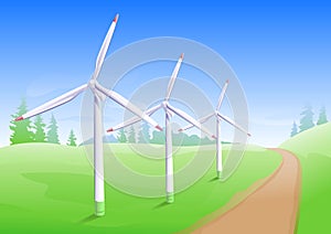 Wind power industry. Windmill energy generator