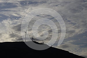 Wind power mills in the mountains of portugal