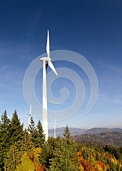 Wind power plant in black forest