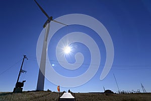 Wind power plant in Grassland in inner mongolia