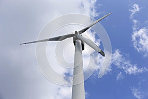 Wind power Plant in the Mountain Jesenik, Moravia, very green and clear Nature with cleanest Air in central Europe, Czech Republic