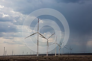 Wind power plant before the storm