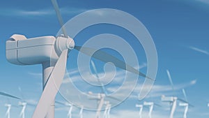 Wind power technology. Turbine, Windmill, Green clean renewable energy solution