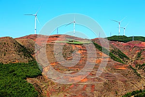 The Wind Power Tower on Dongchuan Red Soil Scenic Area