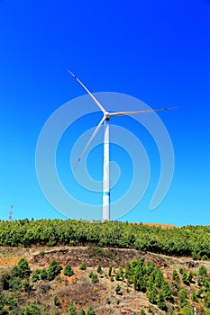 The Wind Power Tower on Dongchuan Red Soil Scenic Area