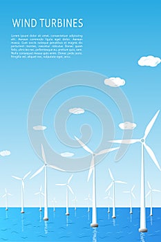 Wind power on water. Renewable alternative wind energy concept.