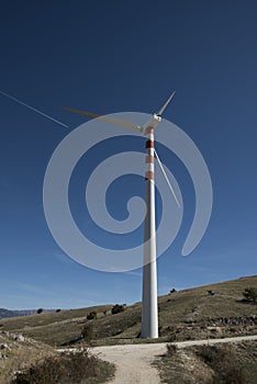Wind powered generators on Italian mountain crest