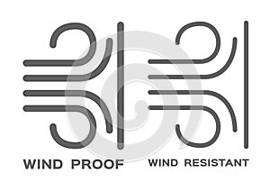 Wind proof and resistant icon vector